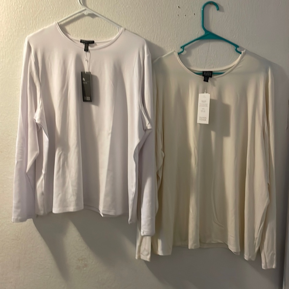 2 New never worn Ellen Fisher long sleeve shirts regularly 150 apiece